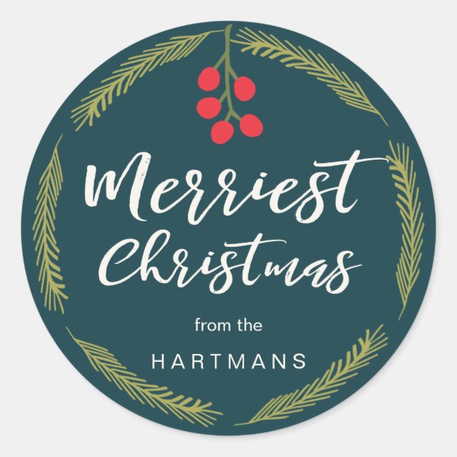 Adesivo Berries e Pinheiros Personalizados (Frente)