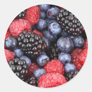 Adesivo Berries vermelhos e roxos frescos