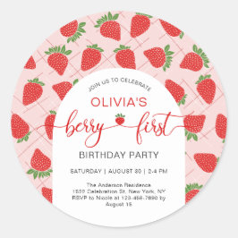 Adesivo Berry 1st First Birthday Party