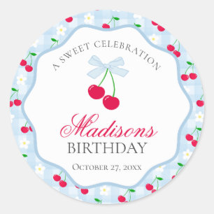Adesivo Berry Blue Coquette Arco Birthday Seal