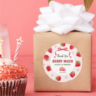 Adesivo Berry Cute Obrigado primeiro aniversario Sticker