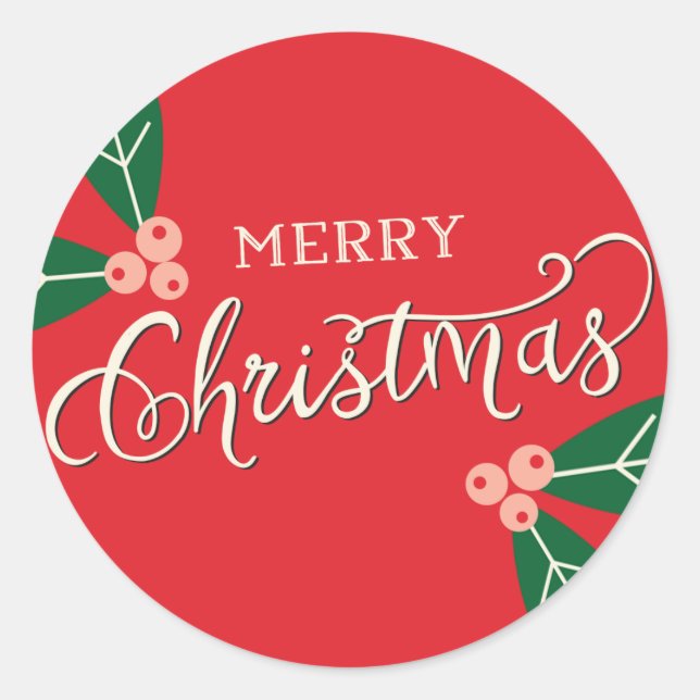 Adesivo Berry Felry Christmas Gift Tag Sticker (Frente)