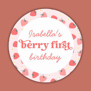 Adesivo Berry First Birthday Strawberry