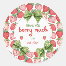 Adesivo Berry First Birthday Strawberry Thank You