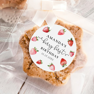 Adesivo Berry First Cute 1st Birthday Strawberry Classic 