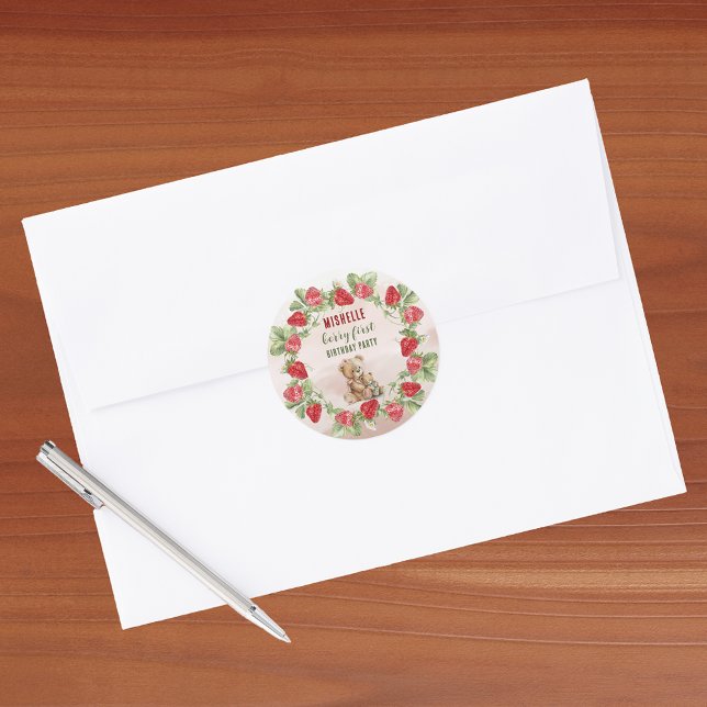 Adesivo Berry First Strawberry and Bear Birday (Criador carregado)