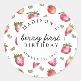 Adesivo Berry First Sweet, Partido do primeiro aniversario