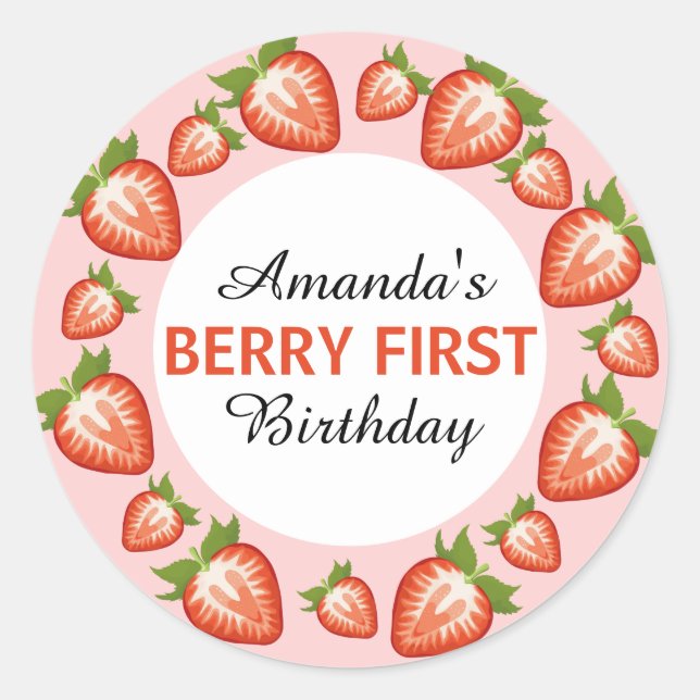 Adesivo Berry Girl rosa Strawberry (Frente)