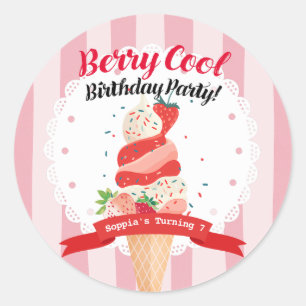 Adesivo Berry Legal Strawberry Sorvete Birthday