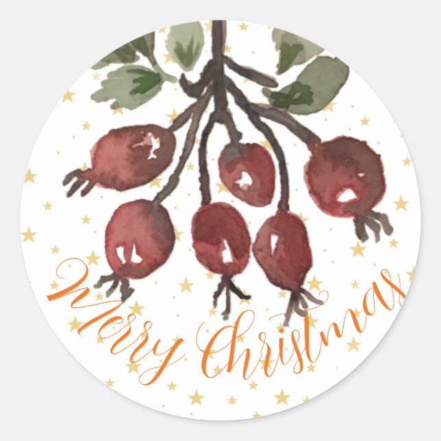 Adesivo Berry Merry Christmas Sticker (Frente)
