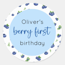Adesivo Berry primeiro aniversario de mirtilo Primeiro