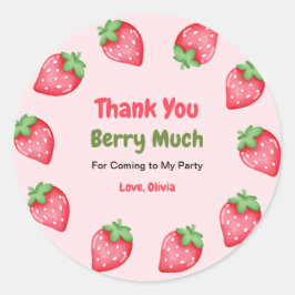 Adesivo Berry Primeiro Morango 1º Aniversário Obrigado