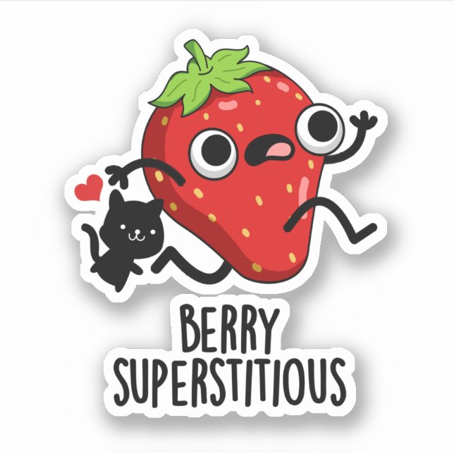 Adesivo Berry Superstitious Funny Fruta Pun (Frente)