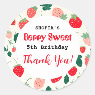 Adesivo Berry Sweet Birthday Convite