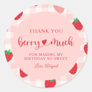 Adesivo Berry Sweet Birthday Obrigado Sticker
