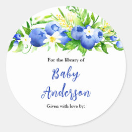 Adesivo Berry Sweet Blueberry Baby Shower Bookplate