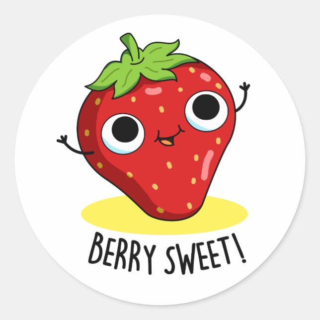 Adesivo Berry Sweet Funny Strawberry Pun (Frente)