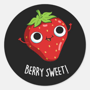 Adesivo Berry Sweet Funny Strawberry Pun Dark BG