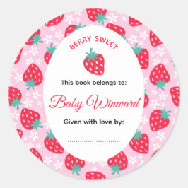 Adesivo Berry Sweet Pink Strawberry Baby Shower