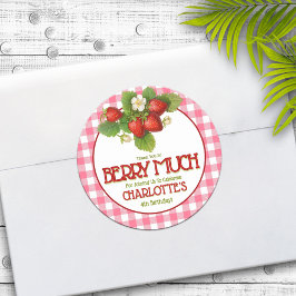 Adesivo Berry Sweet Strawberry Festa de aniversário Obriga