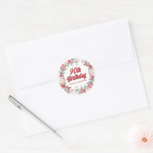 Adesivo Berry Wreath Winter 90 Birthday Envelope Seal