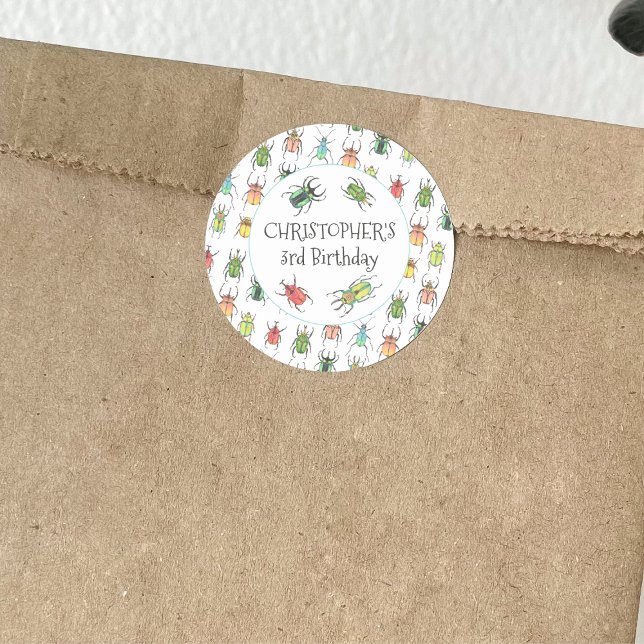 Adesivo Besouros Bugs Aniversário Infantil (Criador carregado)
