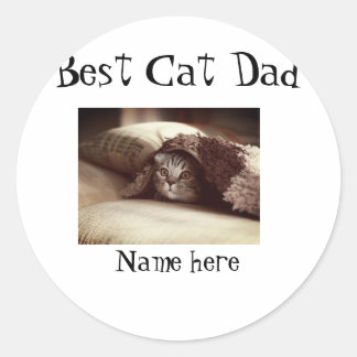 Adesivo best cat dad photo name fathers day pet dad daddy 