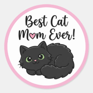 Adesivo Best Cat Mom Ever Black Cat 