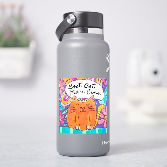 Adesivo Best Cat Mom Ever Cat Gift Sticker (HidroFlask)