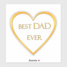 Adesivo Best dad ever golden