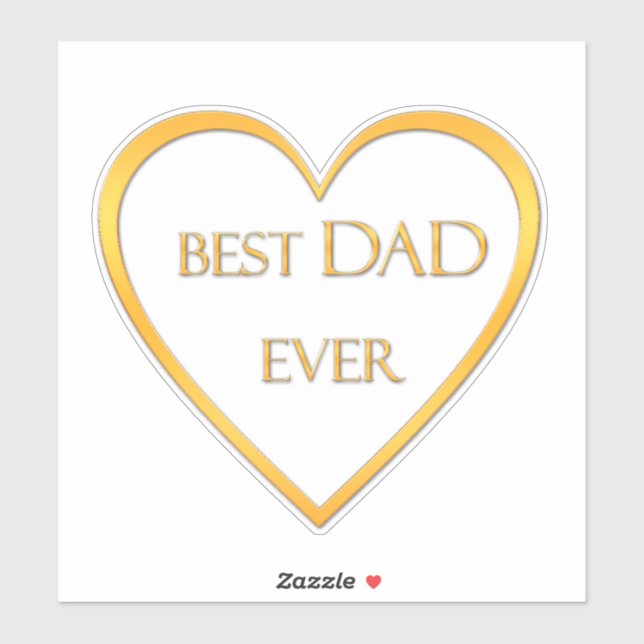 Adesivo Best dad ever golden  (Folha)