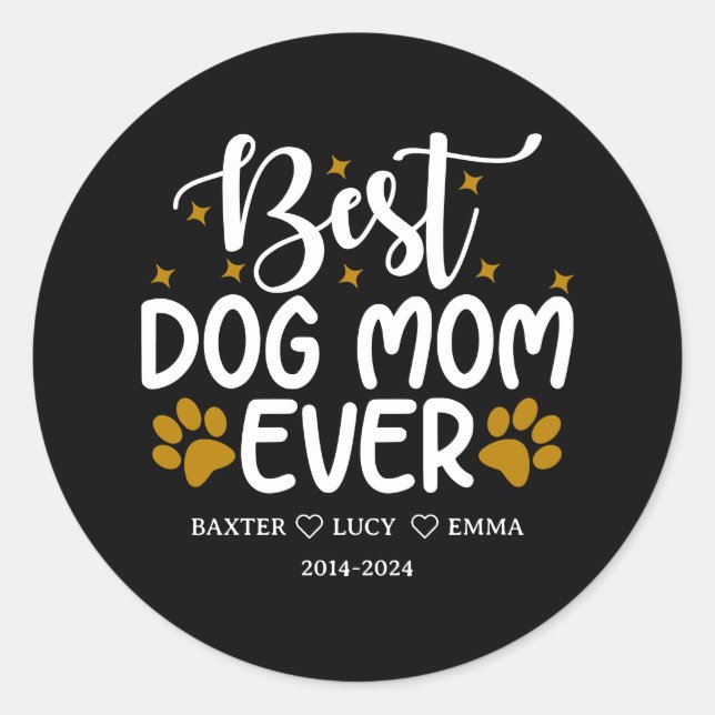 Adesivo Best Dog Mom Ever | Happy Mother’s Day  (Frente)