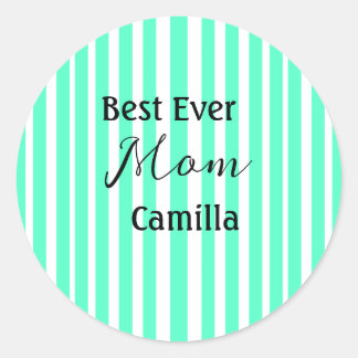 Adesivo Best ever mom green stripped pattern pastel neon 