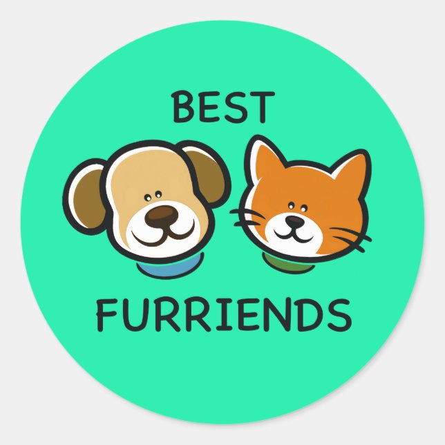 Adesivo Best Furriends – Cute Dog & Cat  (Frente)