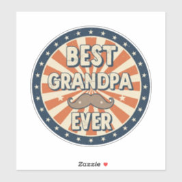 Adesivo Best grandpa ever retro badge