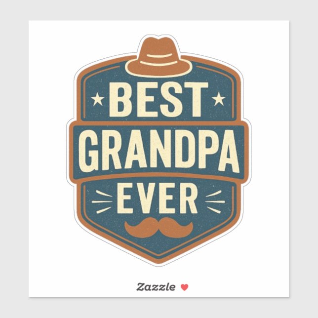 Adesivo Best grandpa ever retro badge (Folha)