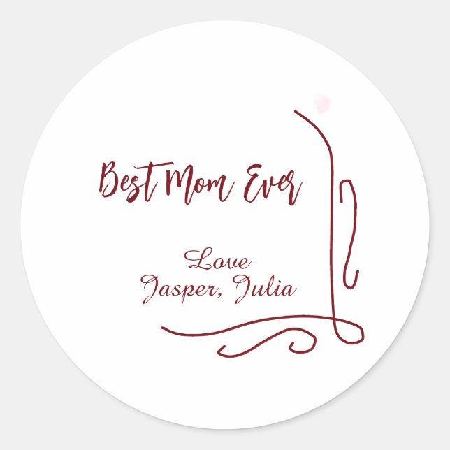 Adesivo Best mom ever red love Spanish border stylish  (Frente)