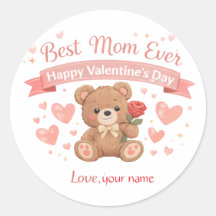 Best Mom Ever Valentine Heart Postcard