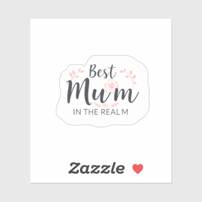 Adesivo Best Mum in the Realm Queen Medieval Floral (Folha)