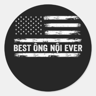 Adesivo Best Ong Noi Ever USA Flag Avô Vietnamita
