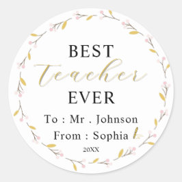 Adesivo Best Teacher Ever – Custom Name Sticker Gift
