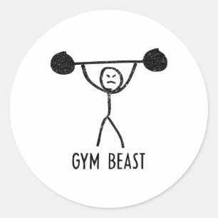 Adesivo Besta da academia exercício engraçado de musculaçã