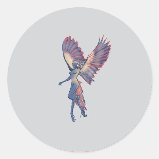 Adesivo Besta mitológica voando Harpy (Frente)