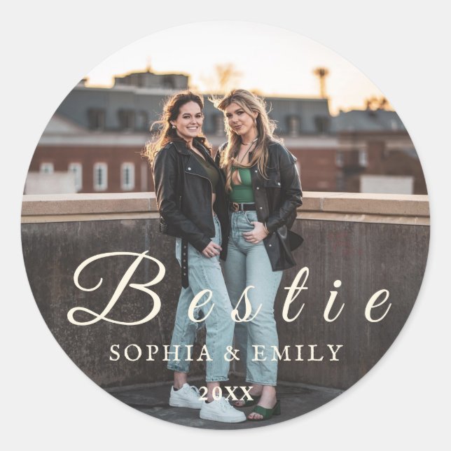 Adesivo Bestie Collage Sticker – Names & Year Personalized (Frente)