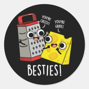 Adesivo Besties Engraçado Queijo Grater Torre Escuro BG