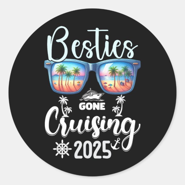 Adesivo Besties Gone Cruising 2025 Girls Matching Women Cr (Frente)