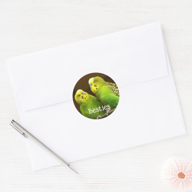 Adesivo Besties Green and Yellow Parakeets (Envelope)