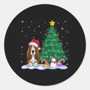 Adesivo Bet Cão Cachorro Luzes da Árvore de Natal Chapéu d
