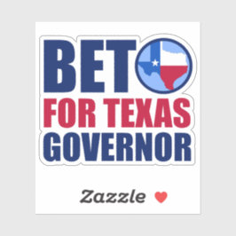Adesivo Beto para o Governador do Texas 2022 Política elei