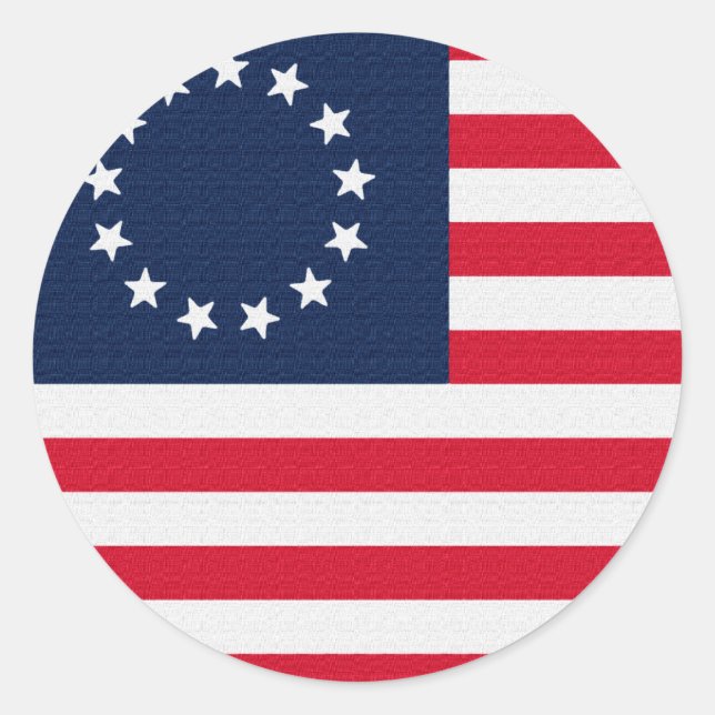 Adesivo Betsy Ross 13 Stars American Flag (Frente)